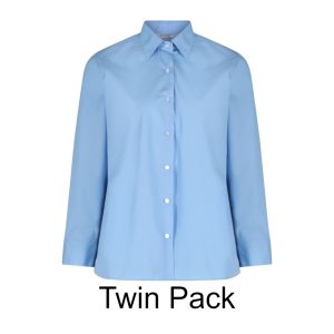 Blue Long-Sleeve Blouses – Twin Pack
