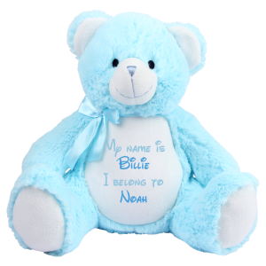 Large Personalised Baby Blue Teddy Bear